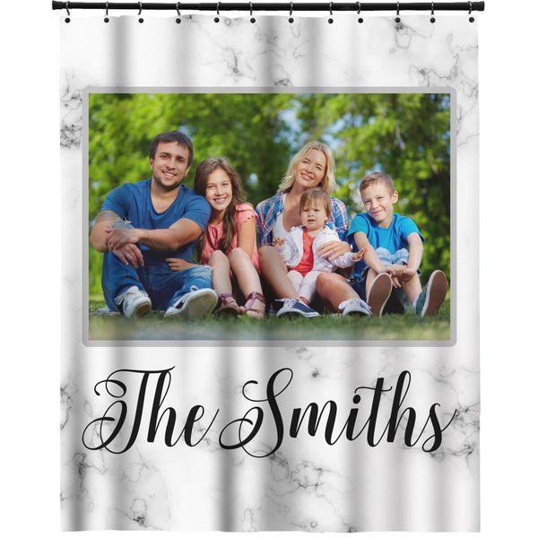 Custom Family Photo and Name Extra Long Shower Curtain - 70" x 83"