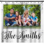 Family Photo and Name Shower Curtain - Custom Size