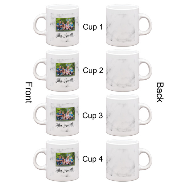 Family Photo and Name Single Shot Espresso Cup - Set of 4 - Front & Back