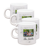 Family Photo and Name Single Shot Espresso Cups - Set of 4