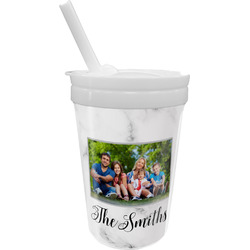 Family Photo and Name Sippy Cup with Straw