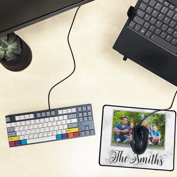 Family Photo and Name Small Gaming Mats - Lifestyle