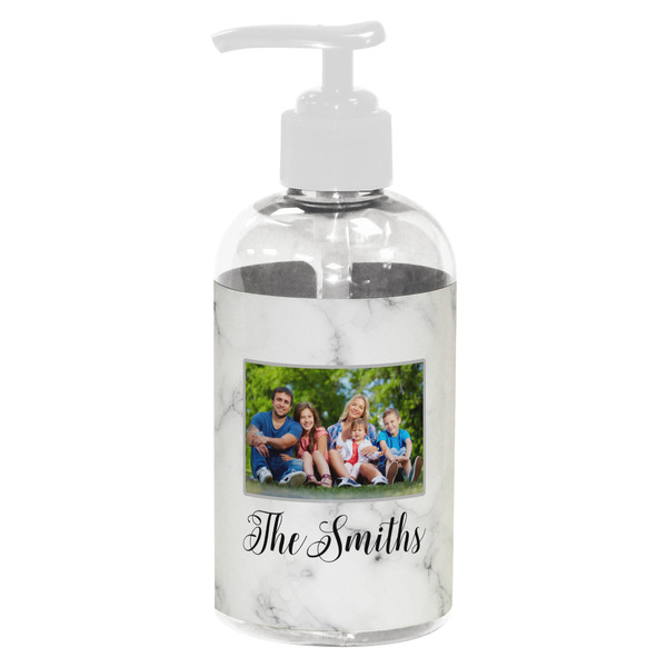 Custom Family Photo and Name Plastic Soap / Lotion Dispenser - 8 oz - Small - White