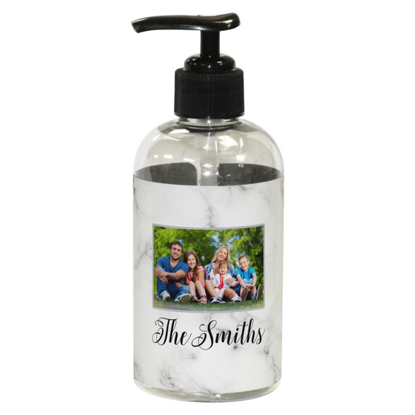 Custom Family Photo and Name Plastic Soap / Lotion Dispenser - 8 oz - Small - Black