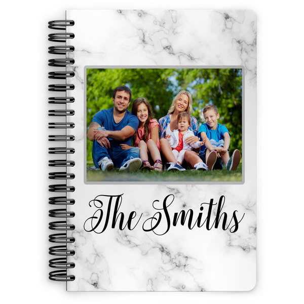 Custom Family Photo and Name Spiral Notebook - 7" x 10"