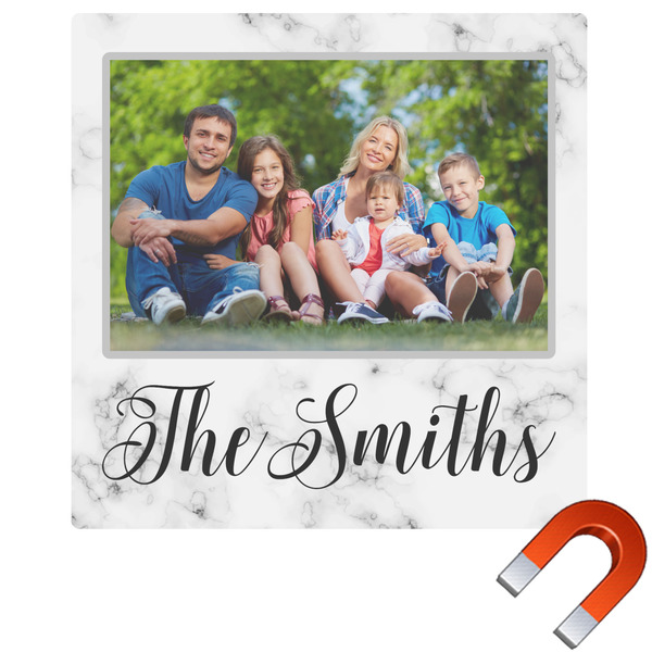 Custom Family Photo and Name Square Car Magnet - 6"