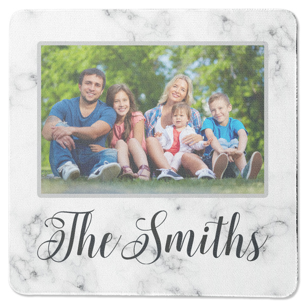 Custom Family Photo and Name Square Rubber Backed Coaster - Single