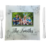 Family Photo and Name 9.5" Glass Square Lunch / Dinner Plate