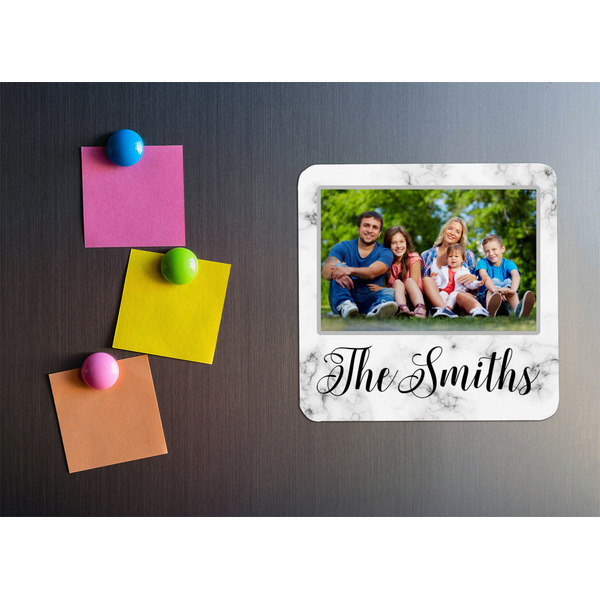 Family Photo and Name Square Fridge Magnet - LIFESTYLE