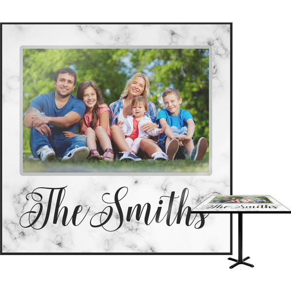 Custom Family Photo and Name Square Table Top