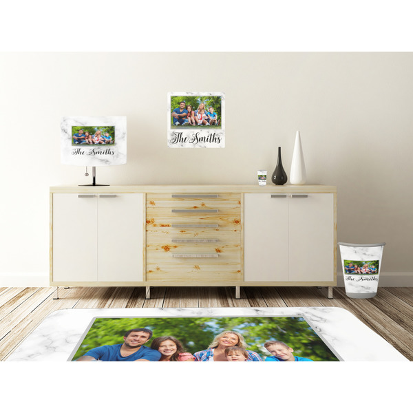 Family Photo and Name Square Wall Decal Wooden Desk