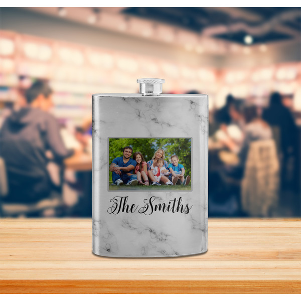 Family Photo and Name Stainless Steel Flask - LIFESTYLE 2