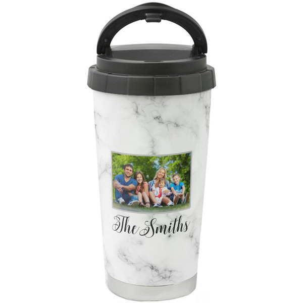 Custom Family Photo and Name Stainless Steel Coffee Tumbler
