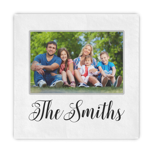 Custom Family Photo and Name Standard Decorative Napkins
