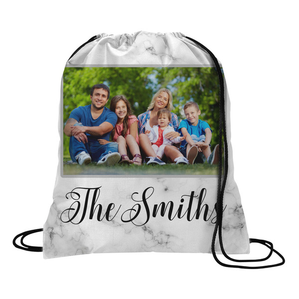 Custom Family Photo and Name Drawstring Backpack - Small