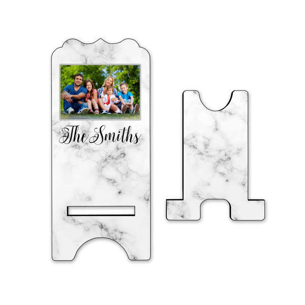 Family Photo and Name Stylized Phone Stand - Front & Back - Small