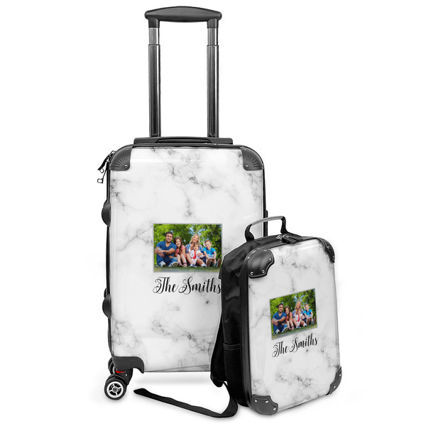 Custom Family Photo and Name Kids 2-Piece Luggage Set - Suitcase & Backpack