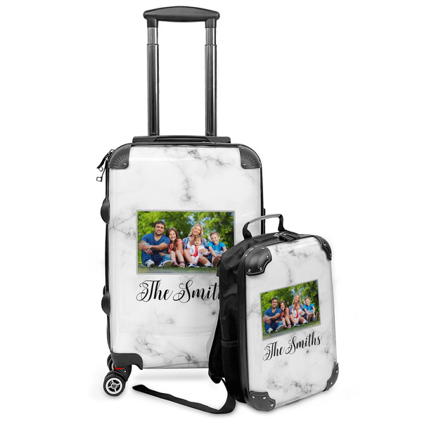 Custom Family Photo and Name Kids 2-Piece Luggage Set - Suitcase & Backpack