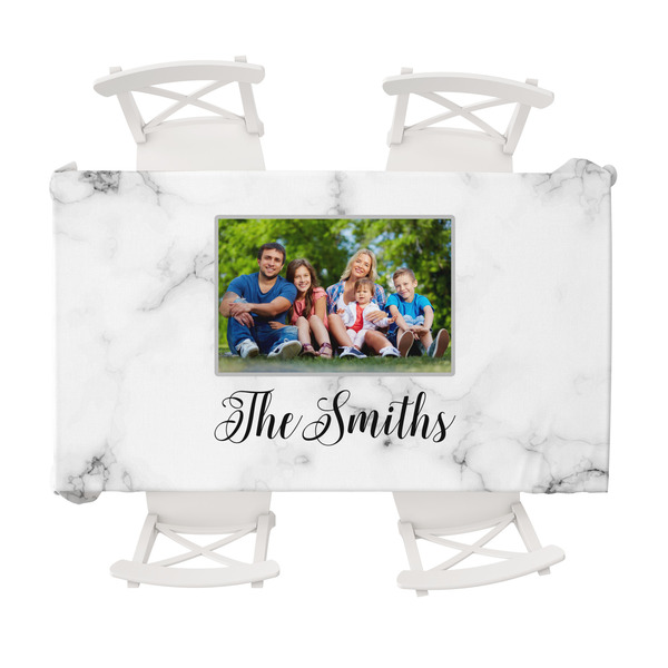 Custom Family Photo and Name Tablecloth - 58" x 102"