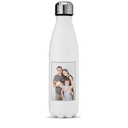Family Photo and Name Water Bottle - 17 oz - Stainless Steel - Full Color Printing