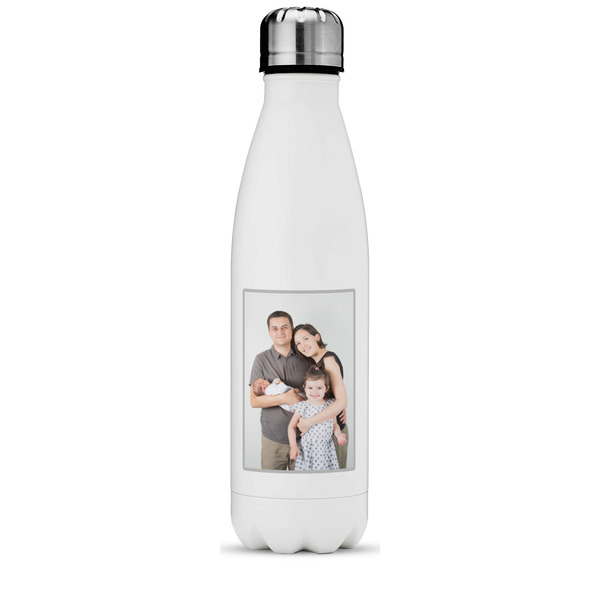 Custom Family Photo and Name Water Bottle - 17 oz - Stainless Steel - Full Color Printing