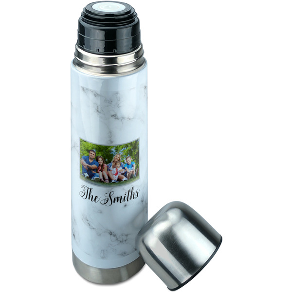 Family Photo and Name Thermos - Lid Off