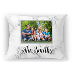 Family Photo and Name Rectangular Throw Pillow Case - 12" x 18"