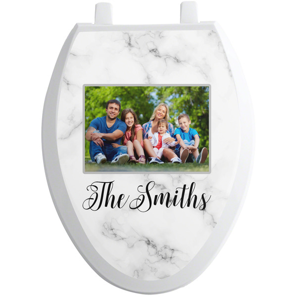 Custom Family Photo and Name Toilet Seat Decal - Elongated