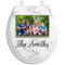 Family Photo and Name Toilet Seat Decal - Round - Front