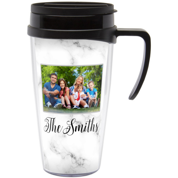 Custom Family Photo and Name Acrylic Travel Mug with Handle