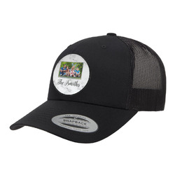 Family Photo and Name Trucker Hat - Black