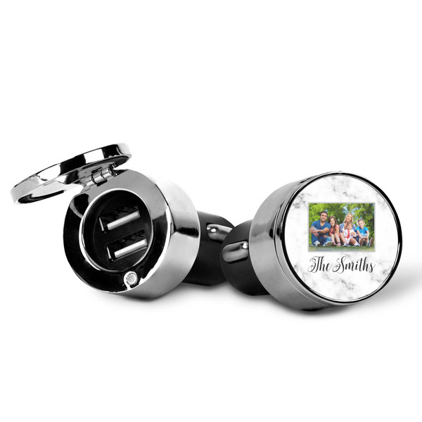 Family Photo and Name USB Car Charger - Open & Closed