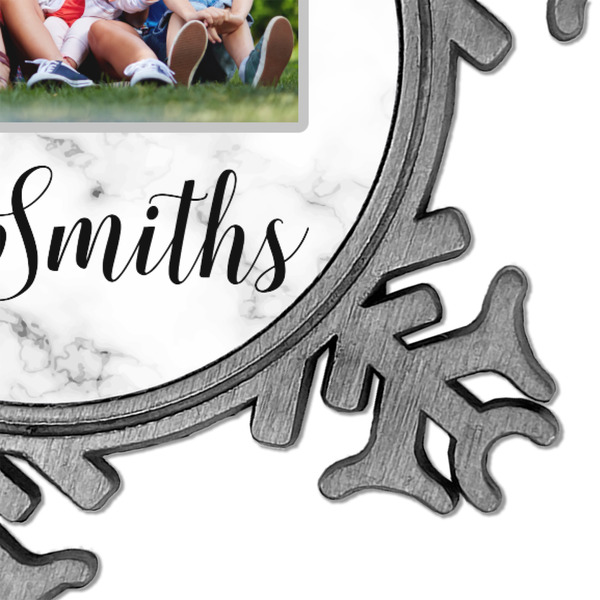 Family Photo and Name Vintage Snowflake - Detail