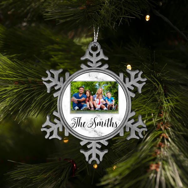 Family Photo and Name Vintage Snowflake - (LIFESTYLE)