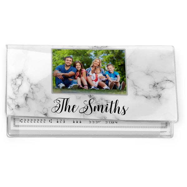 Custom Family Photo and Name Vinyl Checkbook Cover