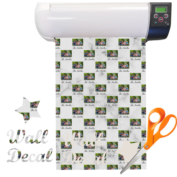 Custom Family Photo and Name Sticker Vinyl Sheet - Repositionable Adhesive