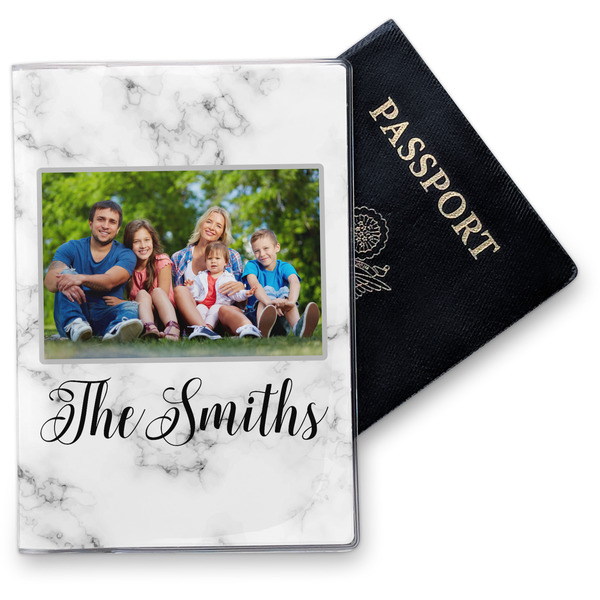 Custom Family Photo and Name Passport Holder - Vinyl Cover