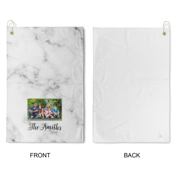 Family Photo and Name Waffle Weave Golf Towel - Approval