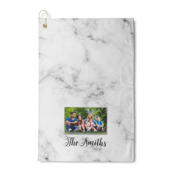 Family Photo and Name Waffle Weave Golf Towel