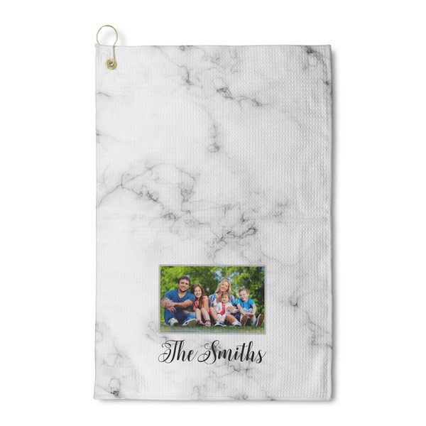 Custom Family Photo and Name Waffle Weave Golf Towel