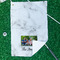 Family Photo and Name Waffle Weave Golf Towel - In Context