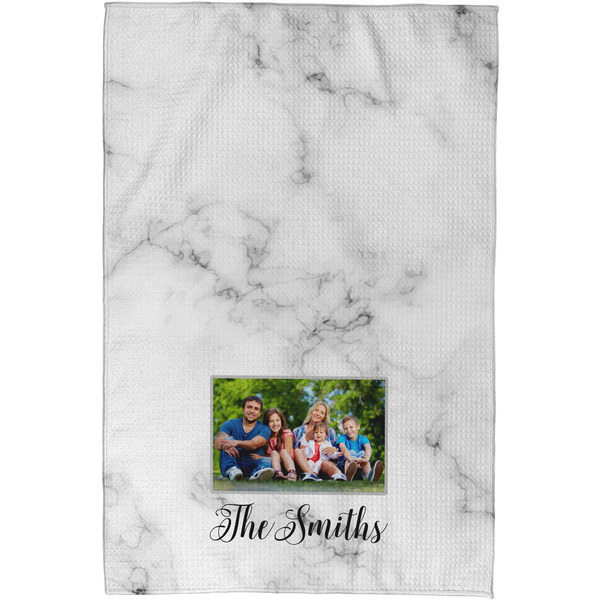 Family Photo and Name Waffle Weave Towel - Full Color Print - Approval Image