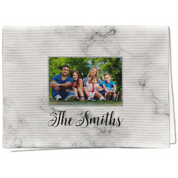 Family Photo and Name Kitchen Towel - Waffle Weave - Full Color Print