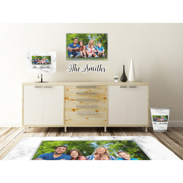 Family Photo and Name Wall Graphic Decal Wooden Desk
