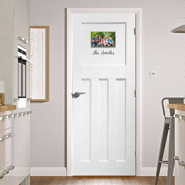 Family Photo and Name Wall Graphic on Door
