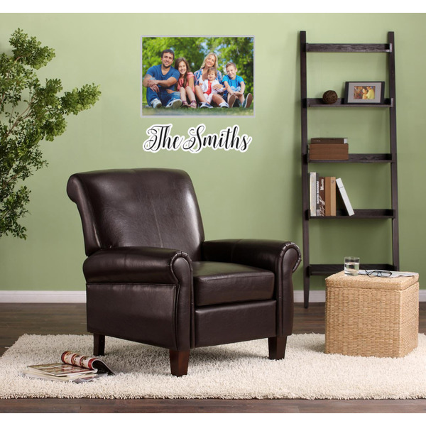 Family Photo and Name Wall Graphic on Living Room Wall
