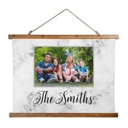 Family Photo and Name Wall Hanging Tapestry - Wide