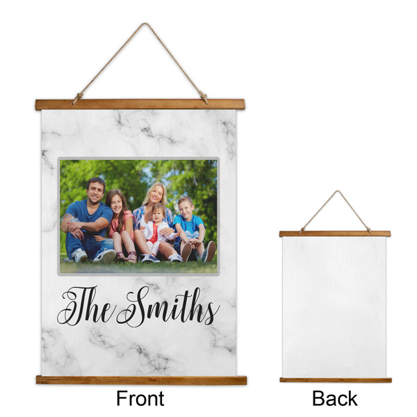 Family Photo and Name Wall Hanging Tapestry - Portrait - Front & Back