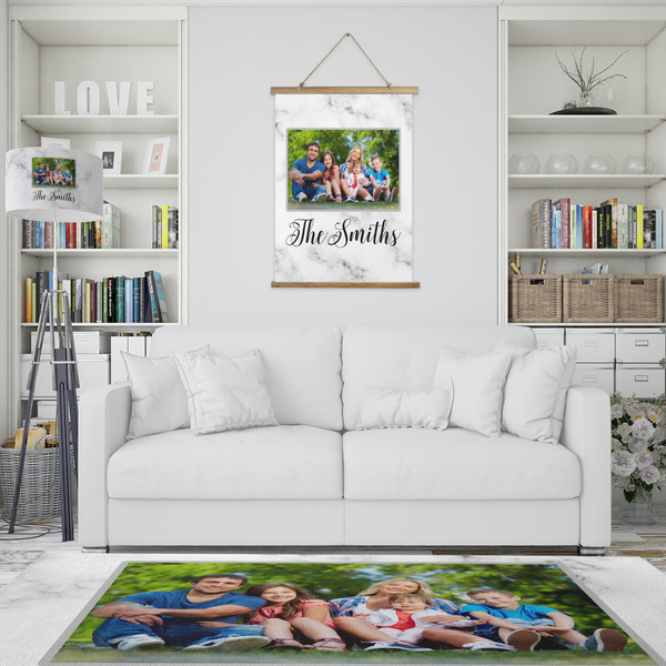 Family Photo and Name Wall Hanging Tapestry - Portrait - In Context