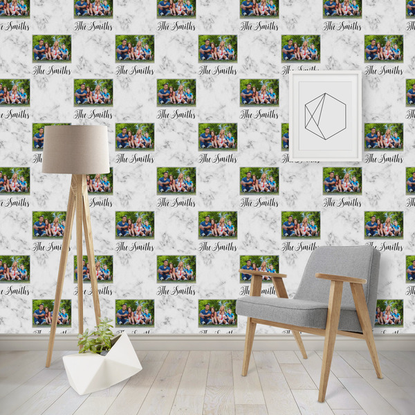 Custom Family Photo and Name Wallpaper & Surface Covering